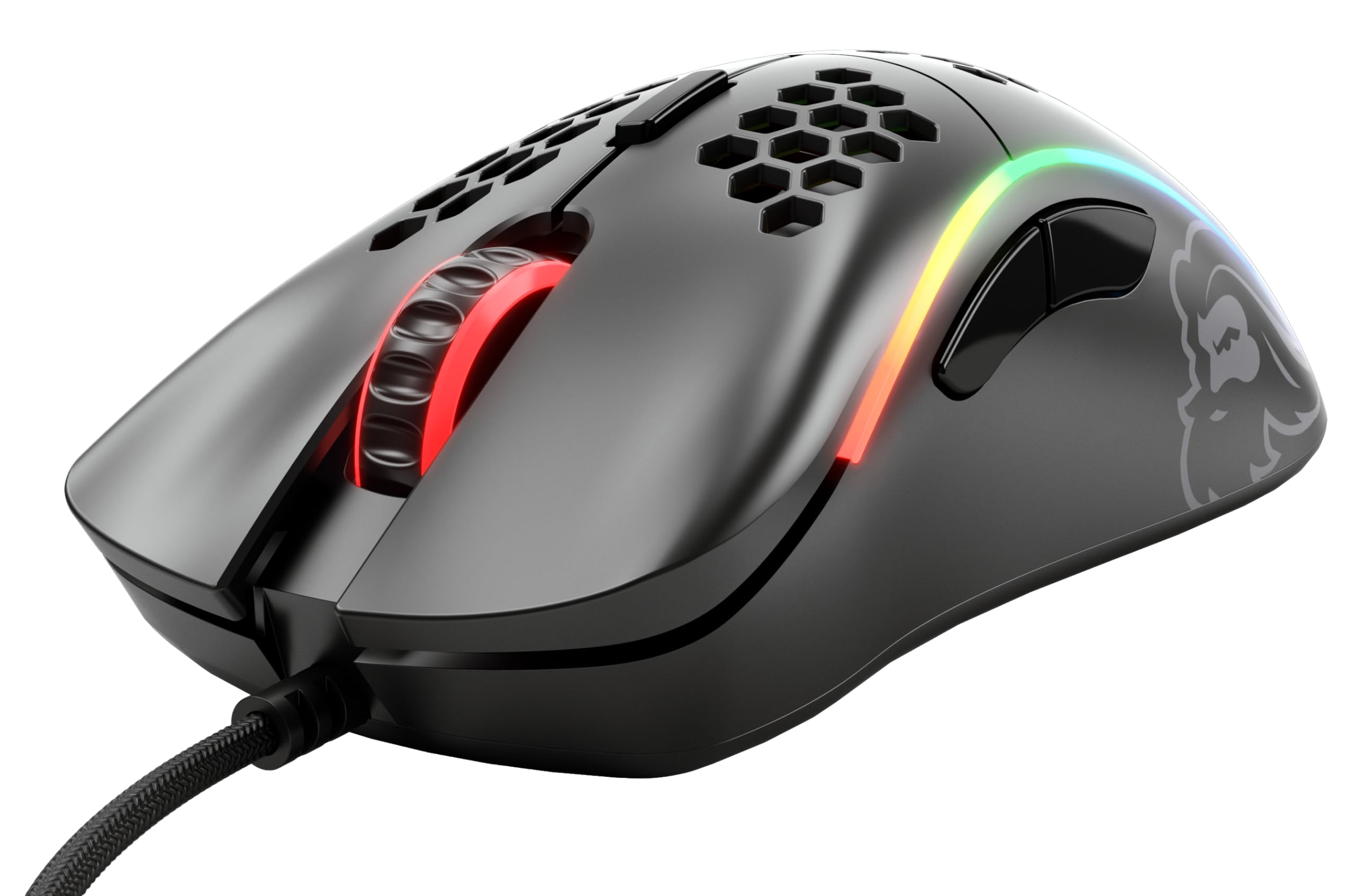 Glorious Gaming Model D Wired Gaming Mouse - 68g Superlight Honeycomb Design, RGB, Ergonomic, Pixart 3360 Sensor, Omron Switches, PTFE Feet, 6 Buttons - Matte Black