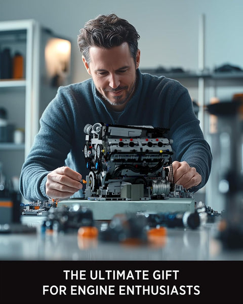 V8 Engine Building Set, Exclusive Advanced Collector's Engine Model to Build, Physical Science Experiment Toy for Adults, Home or Office Décor, Collectible Gifts (2725 PCS, NF10287)
