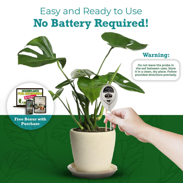 HOUSEPLANT RESOURCE CENTER 3-in-1 Soil Metre Optimise Plant Health with Moisture, Light & pH Testing