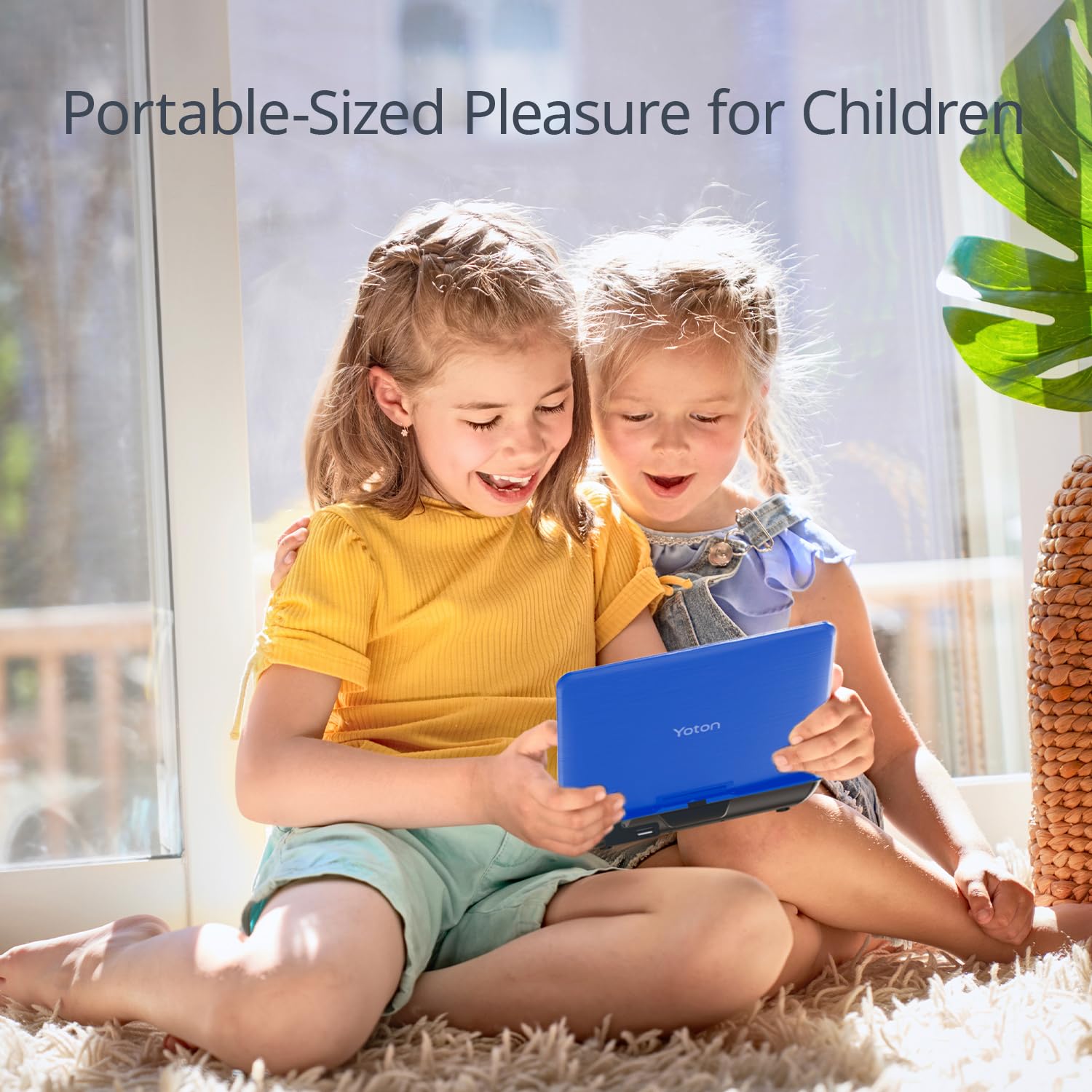 9.5" Portable DVD Player with 7.5" HD Swivel Screen for Car and Kids, 4-6 Hours Working time with Built-in Battery, Headphone/AV-IN/AV-OUT/USB/SD Card [Not Support Blu-ray]