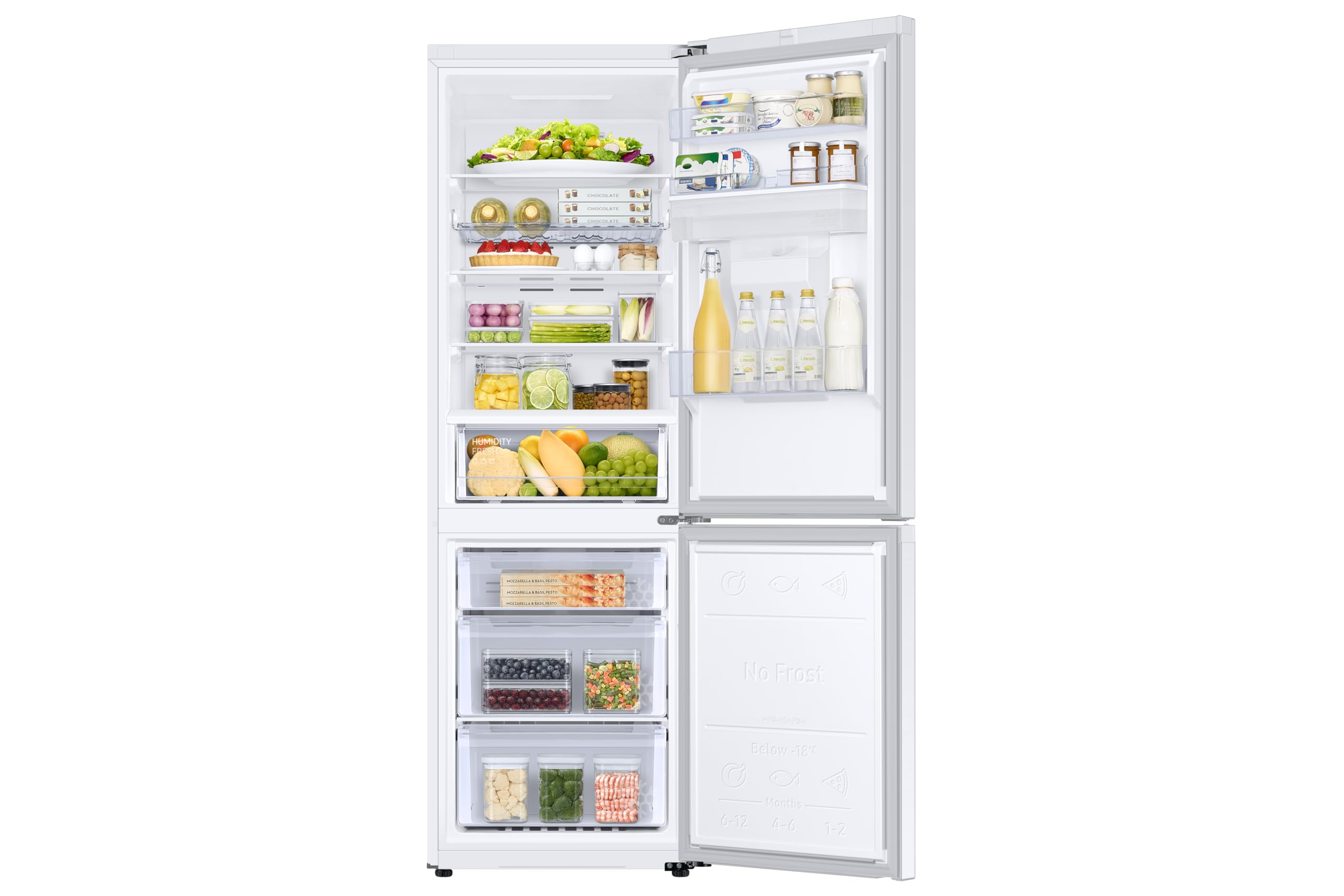 Samsung Classic Fridge Freezer, with Wine Shelf, Features Big Door Bin, All Around Cooling and SpaceMax Technologies, Silver, 7 Series, RB34C652ESA/EU