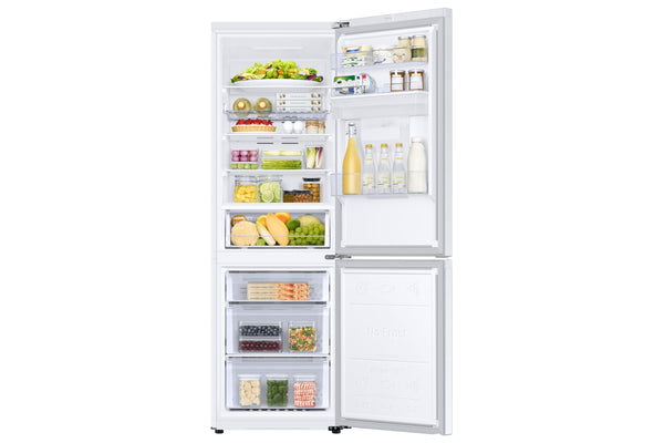 Samsung Classic Fridge Freezer, with Wine Shelf, Features Big Door Bin, All Around Cooling and SpaceMax Technologies, Silver, 7 Series, RB34C652ESA/EU