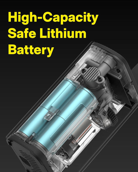 HOTO Electric Air Compressor, Portable Air Pump ADV, 150PSI Cordless Tyre Inflator with LED Light, Digital Display, USB-C Charging, Ideal for Car/Motorcycle/Bike/Ball