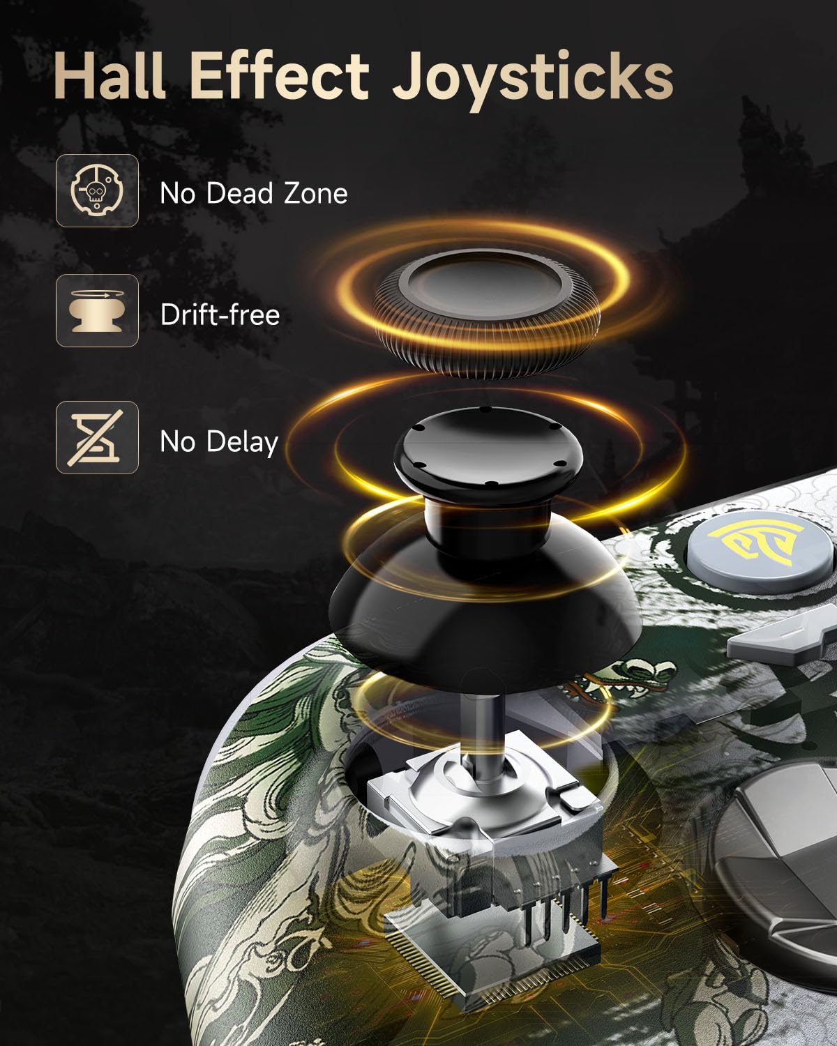 EasySMX X15 Wireless PC Controller with Hall Triggers, Hall Joysticks, Enhanced Bluetooth Game Controller,No Drift No Deadzone effect, Compatible with Windows PC, Android, Steam and Switch