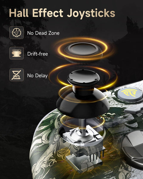 EasySMX X15 Wireless PC Controller with Hall Triggers, Hall Joysticks, Enhanced Bluetooth Game Controller,No Drift No Deadzone effect, Compatible with Windows PC, Android, Steam and Switch