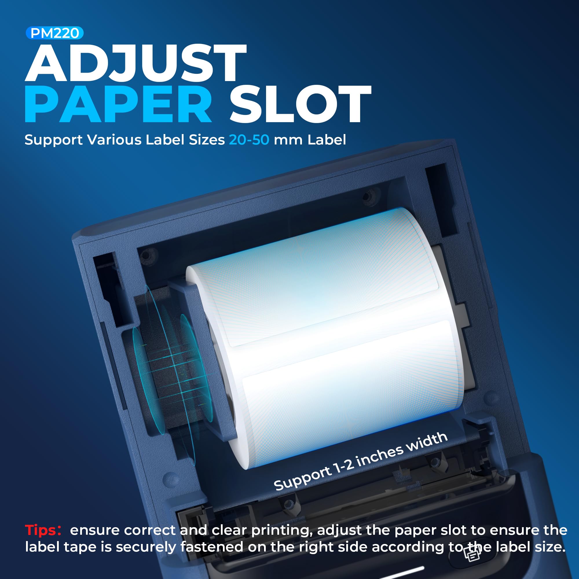 Nelko PM220 Bluetooth Thermal Label Printer, 2 Inch Portable Label Maker Machine for iOS & Android Phone, sticker printer for Clothing, Retail, Address, Barcode, Home, with 1 Roll 40x30mm（White）2 pack