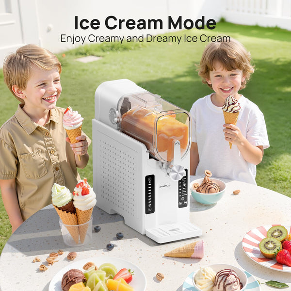 CHIVALZ Slush Machine, Frozen Drink Machine, No Ice Needed, 12H Pre-Scheduling, LED Display, Self-Cleaning, Makes Slushies, Milkshakes, Frappés & Cocktail, AD03, Black, 6 Preset Programs +1 Pack