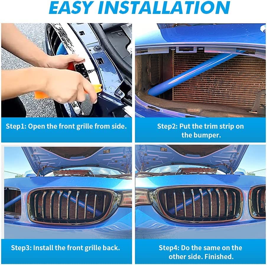 Alpha Rider 2PCS Grille Insert Trims Stripe for BMW,Front Grille Trim Stripes Cover Compatible with F20 F30 F21 F22 F23 F31 F32 F33 F34 F36 F40 F44,Blue