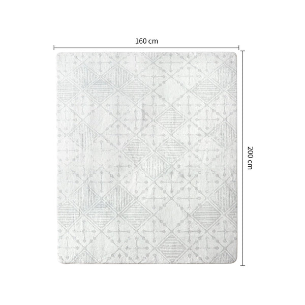 Leesentec Rugs Living Room Large 160x200cm Cream Grey White Rug for Bedroom Abstract Modern Geometrical Short Pile Rugs Easy Care Soft Non-slip Carpet