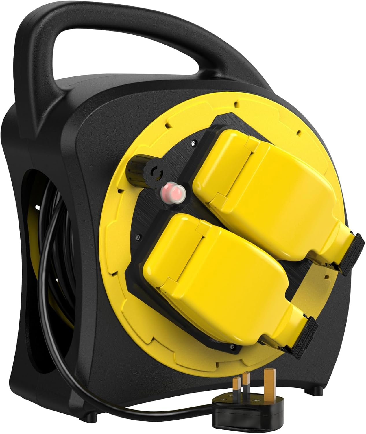 SLx Outdoor Extension Lead Waterproof, 20m, 2 Socket Extension Reel, Heavy Duty Extension Cable, Thermal Cut Out, IP54 Rated, Double Socket, UK Outdoor Plug, Extension Lead for Christmas Lights Garden