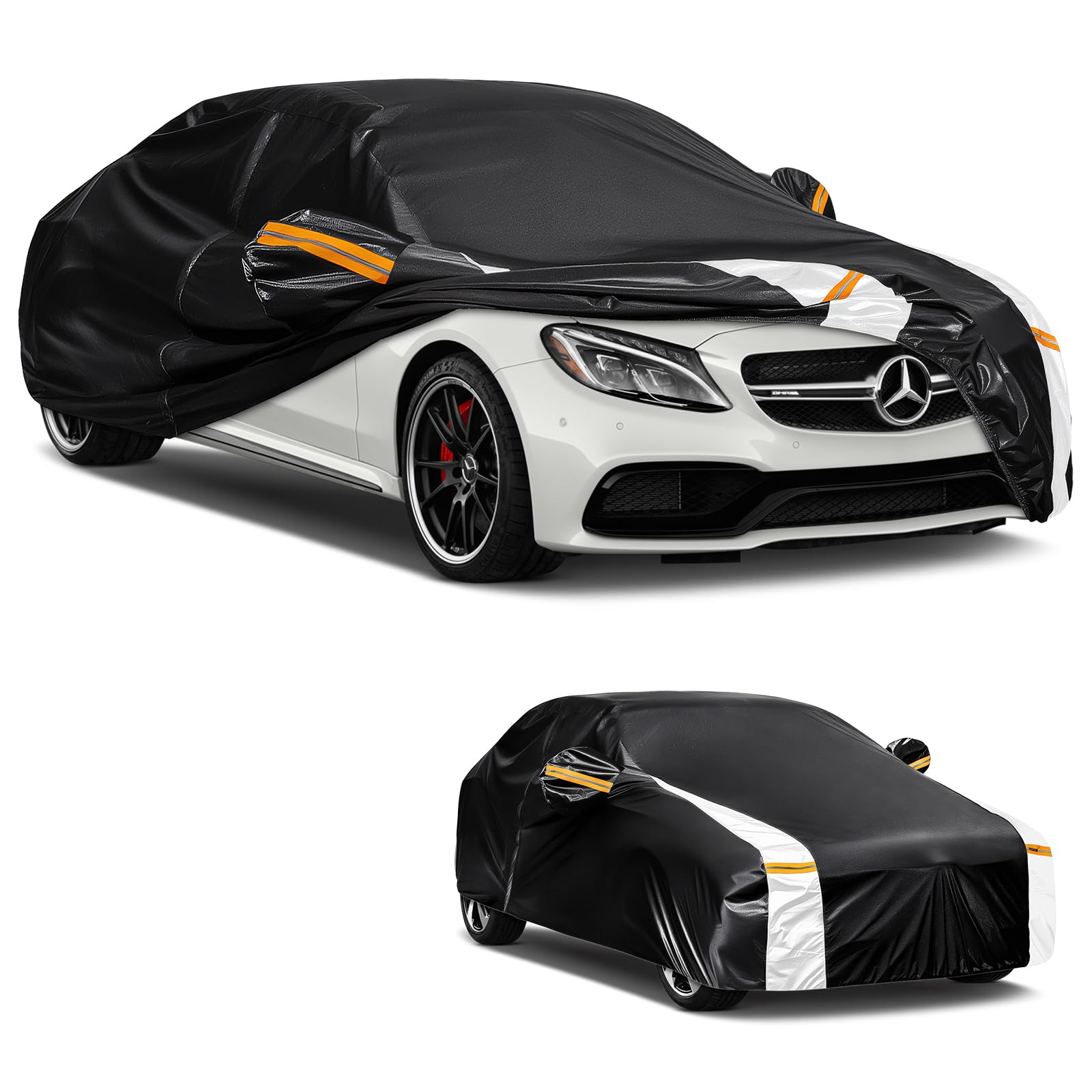 Car Cover Custom Fit for Mini Convertible F57(2016-2023), Car Covers for Outside Storage Waterproof Breathable, Full Cover Outdoor All Weather Protection Rain Sun Dust with Zip and Cotton(Black)