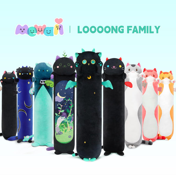 Mewaii 36in Long Cat Plush Pillows Stuffed Animals Squishy Pillows - Plushie Cute Kitty Sleeping Hugging Plush Pillow Soft Toys for Kids(Orange)