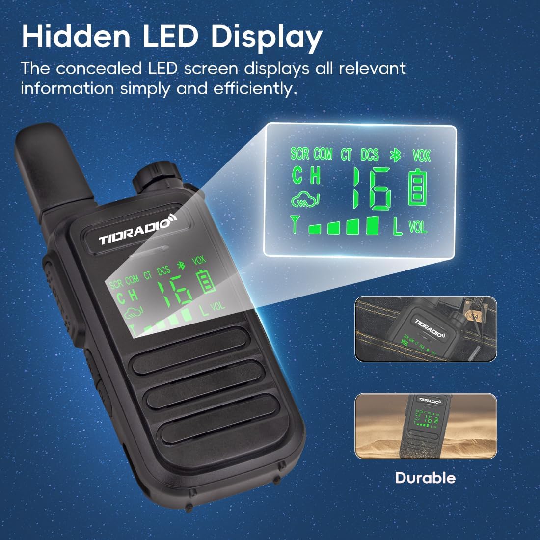 Walkie Talkies Waterproof IP67, TDRADIO TD-M11 PMR 446 Radio, Walkie Talkies for Adults Long Range with Wireless Programming,Frequency Copy,VOX,USB Charging, 2 Way Radio for Outdoor Activities-2 Pack