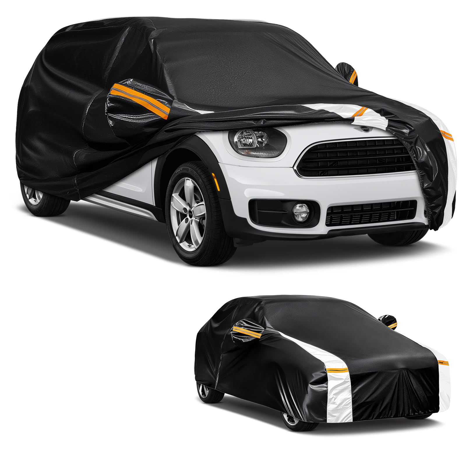 Car Cover Custom Fit for Mini Convertible F57(2016-2023), Car Covers for Outside Storage Waterproof Breathable, Full Cover Outdoor All Weather Protection Rain Sun Dust with Zip and Cotton(Black)