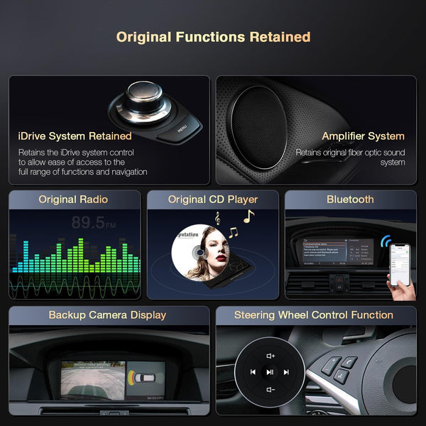 XTRONS 8.8" Car Stereo Android Octa-Core 4+64GB for BMW 3 Series E90 E91 5 Series E60 E61 (2005-2008) w CCC system Touch IPS Screen GPS navigation, w 4G LTE CarAutoPlay Android Auto Support AHD Camera