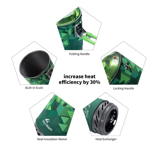 Fire-maple FMS-X2 Personal Cooking System Outdoor Hiking Camping Equipment Oven with Piezo Ignition POT Support & Stand for Outdoor Acitivities- Portable Propane Gas Stove Burner