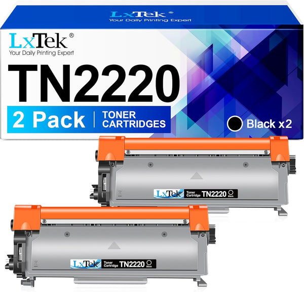 LxTek Compatible Toner Cartridge Replacement for Brother TN2220 TN-2220 TN2010 TN-2010 Compatible with HL-2130 2240 2240D 2250DN 2270DW 7360N 7055 7055W 7060D 7070DW FAX-2840 (Black,2-Pack)