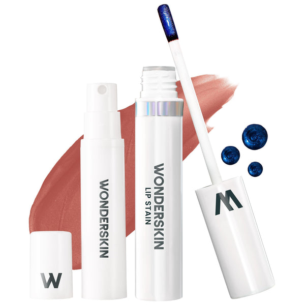 Wonderskin Wonder Blading All Day Lip Stain Peel Off Masque and Reveal Kit - Long Lasting, Waterproof Nude Lip Tint, Transfer Proof Natural Makeup Stain Kit (Whimsical)