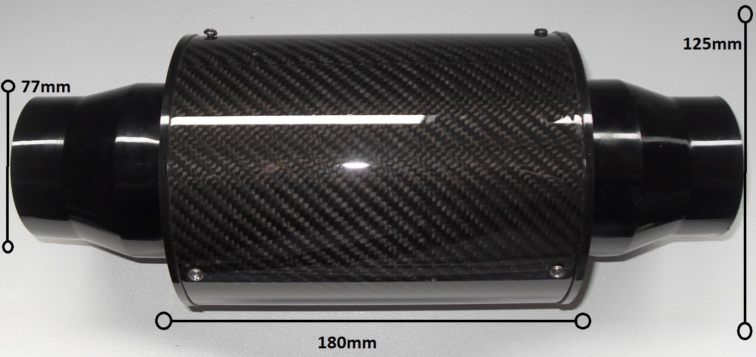 AutoStyle Universal Air filter system Carbon incl. 1m Hose/Turbo/2 Adapters 76mm/63.5mm