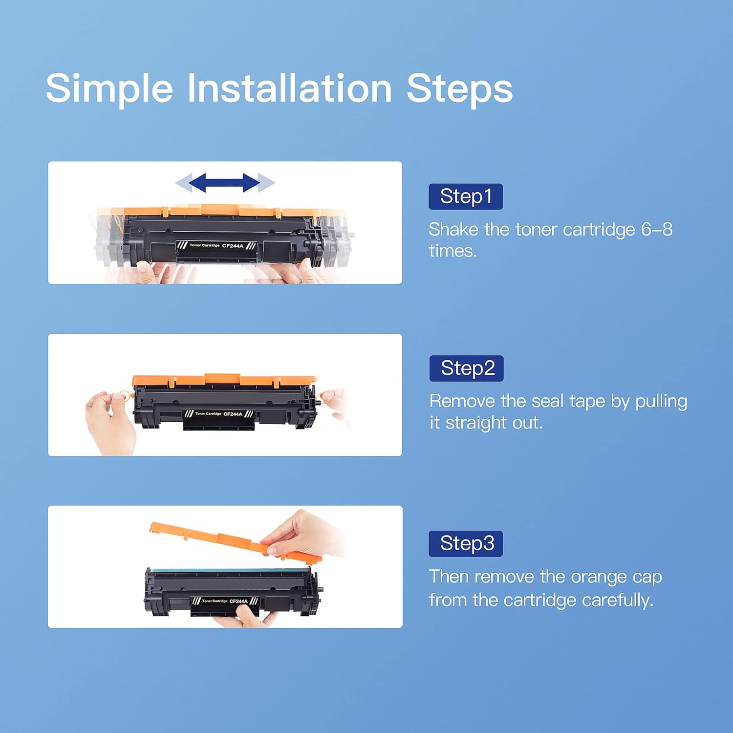 GPC Image Black Toner Cartridge, Compatible with HP 44A CF244A for LaserJet Pro M15w M15a MFP M28w M28a, 1000 Page Yield