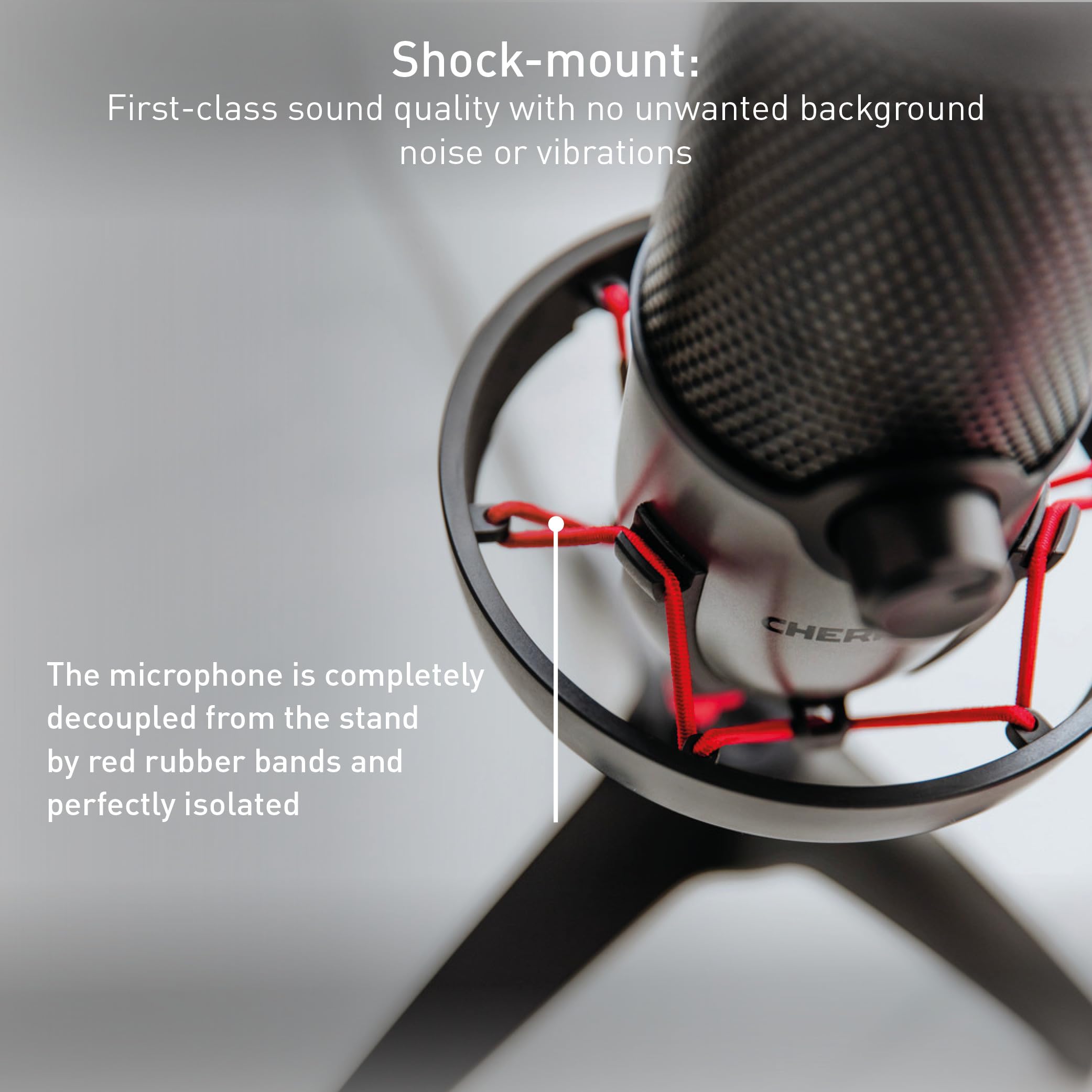 CHERRY UM 3.0, USB Microphone for Podcasts, Streaming, Home Office, Cardioid Characteristic, Headphone Connection, Compatible with PC/Mac/PS4/PS5, Black