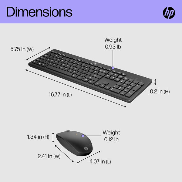 HP 330 Wireless Keyboard and Mouse Combo | 2.4 GHz Wireless Connection with USB Dongle | 12 Function Keys | Ergonomically Designed | 1600 DPI | LED Indicators | Numpad | Black