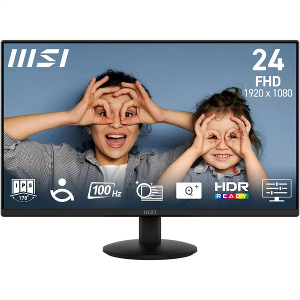 MSI PRO MP251 24.5 Inch Full HD Office Monitor - 1920 x 1080 IPS Panel, 100 Hz, Eye-Friendly Screen, Built-in Speakers, Tilt-Adjustable - HDMI 1.4b, D-Sub (VGA)