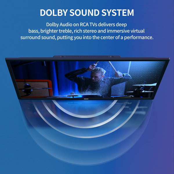 RCA RB24H2CU 24" inchFreeview HD TV DVB-T2/C/S2 Dolby Digital Audio, LED Backlighting Display, HDMI VGA PC SCART USB Travel Small TV for Motorhome and Campervan,Caravans,12 Volt