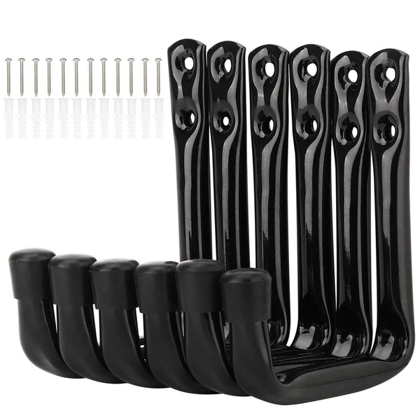 pipabiba 17cm Garage Storage Ladder Hooks, 6 Pack Heavy Duty Wall Mount Utility Hanger Organizer to Folded Chairs, Bicycles, Power Tools, Garden Hoses (19cm x 17cm)