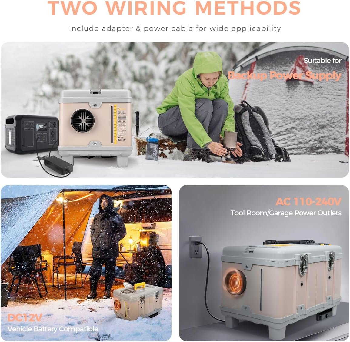 TB10 8KW DC 12V/AC 110-240V Diesel Air Heater, Toolbox Parking Diesel Heater with Bluetooth APP Control, Adaptive Plateau, Automatic Start Stop & Ventilation,for RV Campervan Home Car