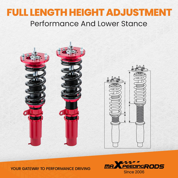 maXpeedingrods Coilovers Shock Suspension for BMW E46 3 Series 316i 318i 320i 323i 325i 328i 330i 1998-2006 - Red
