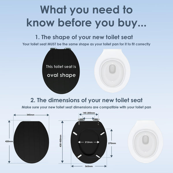 AQUALONA® Luxury Soft Close Toilet Seat - Moulded Wood - Stainless Steel Slow Close Hinges - Click, Lift & Clean Technology (Bamboo Toilet Seat)