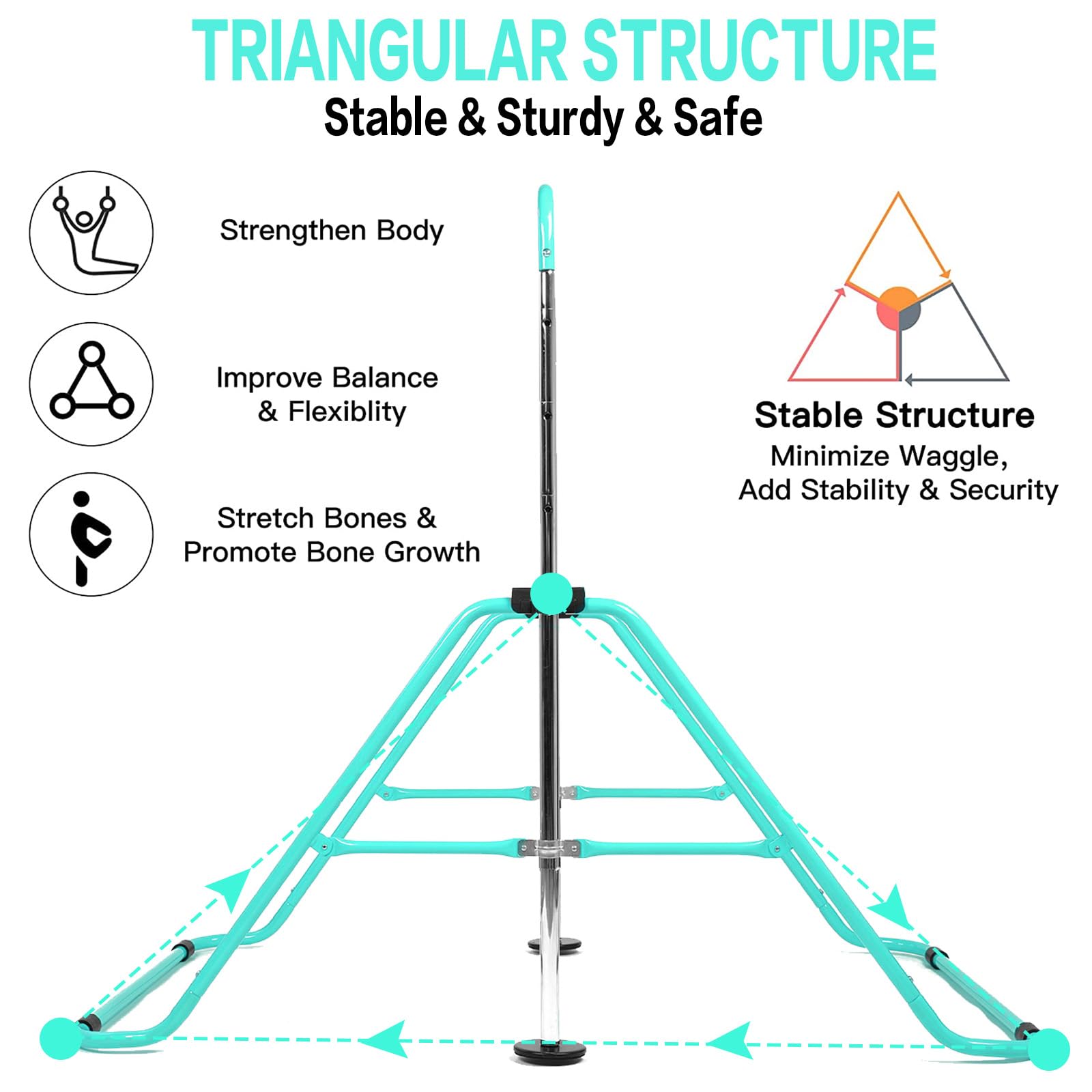 Horizontal Bar Gymnastics Kids Garden Home Reck Stretching Folding Value Gift Set,Expandable Gym Training Bar Equipment Adjustable Height for Boys