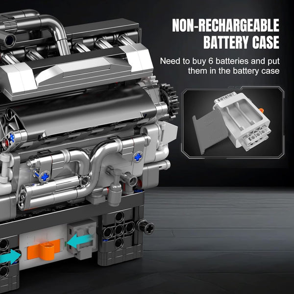 Mould King 10193 Engine Building Blocks Toy Kit, Boxer Engine Clamping Blocks Construction Kit Model, Toy Gift Collectibles for Adults Boys Girls(609 Pieces)