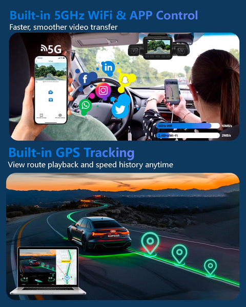 AI Dash Cam Front Rear Inside with Driver Monitor System, 360° Car Camera 4K, 4 Channel Camera for Cars Built-in WiFi GPS, Dashcam with 128GB SD Card, Night Vision, 24H Parking Mode, Upgrade DMS V8Pro