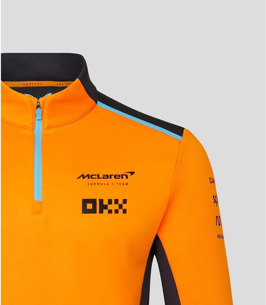 McLaren Formula One Team - Official 2023 Formula 1 Merchandise - Replica Team Quarter 1/4 Zip Top Midlayer - Papaya/Phantom - Men's (XL)