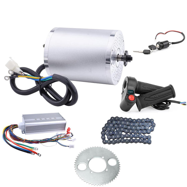 Kunray 48V 2000W Electric Go Kart Motor 4300RPM Electric Motor Kit High Speed Brushless DC Motor with 3 Speed Twist Throttle, Electric Dirt Bike Motor, for Scooter Motorcycle DIY Part (No Bracket)