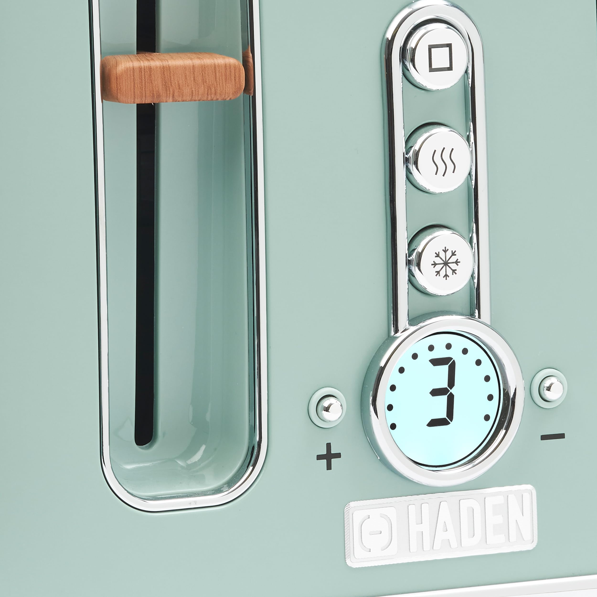 Haden Dorchester Toaster 4 Slice  Stainless Steel Body - Modern LCD Display - 6 Browning Levels - Cancel/Defrost/Reheat - 1900-2300W Digital 4 Slice