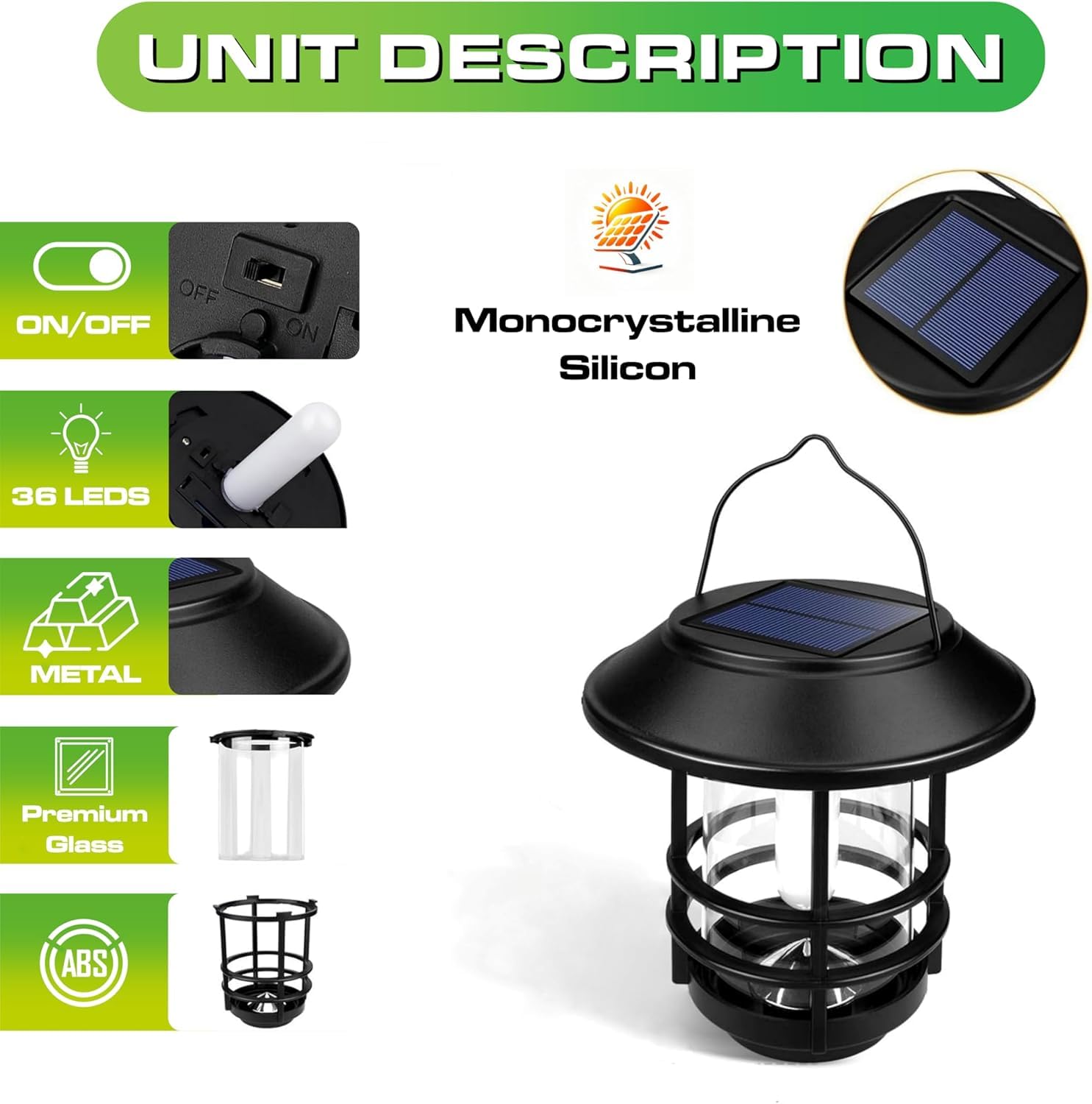HYBEC - Outdoor Solar Lanterns, Outdoor Solar Lanterns, Outdoor Lanterns, Wall Lanterns, Outdoor Garden Lanterns, Outdoor Lanterns, Outdoor Lantern,