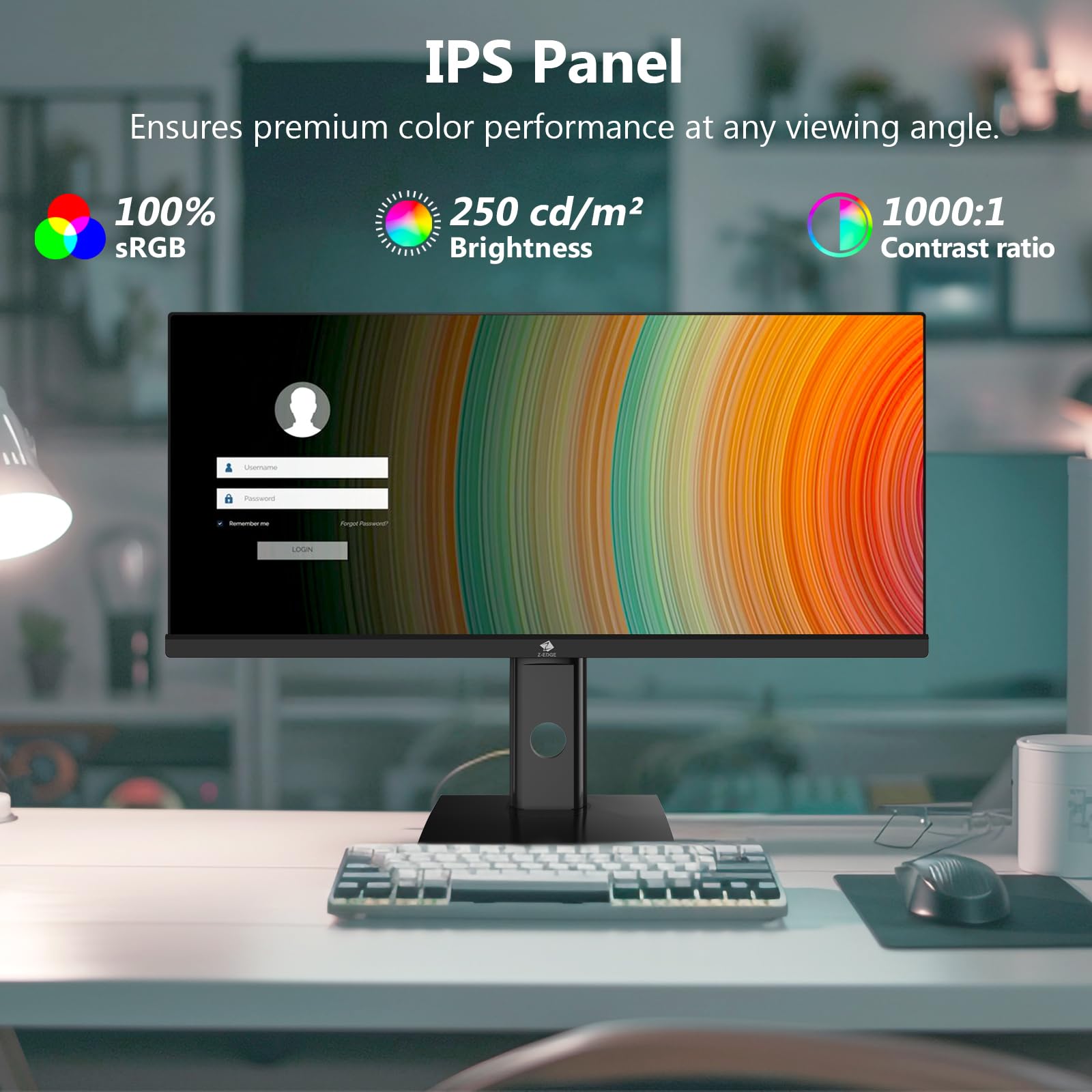 Z-Edge 34 Inch Curved Gaming Monitor Ultrawide 165Hz(DP) 100Hz(HDMI) 1ms MPRT 21:9 3440x1440 WQHD R1500 Curved Screen, Tilt/Swivel/Height Adjustable, FreeSync, HDMI, DisplayPort