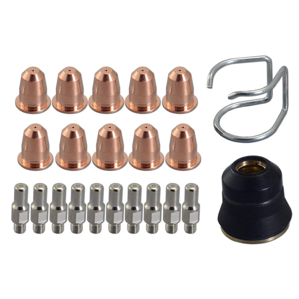 RIVERWELD S45 Plasma Torch Head OEM and Plasma Electrode PR0110 Plasma Tips 0.8 PD0116-08 Outside Nozzle Retaining Cap PC0116 Air Diffuser PE0106 Stand Off Guide CV0010 kit 22pcs
