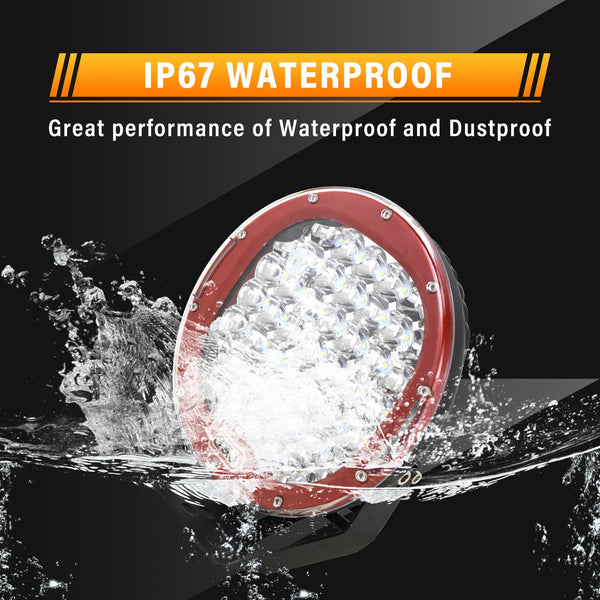 RIGIDON 2 Pcs Black Case Round Led Work Light, 9 inch 294W Spot Beam, 12V 24V Driving Lights Lamp Headlight for Car Off road Boat Truck 4x4 SUV ATV Tractors Excavator, 6000K White, Fog Lamp