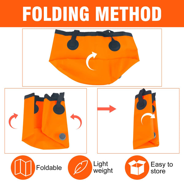 Spopal 20L Collapsible Bucket, Outdoor Foldable Bucket with Drainage Outlet for Camping, Collapsible Storage Container for Traveling Picnic Hiking Fishing Car Washing