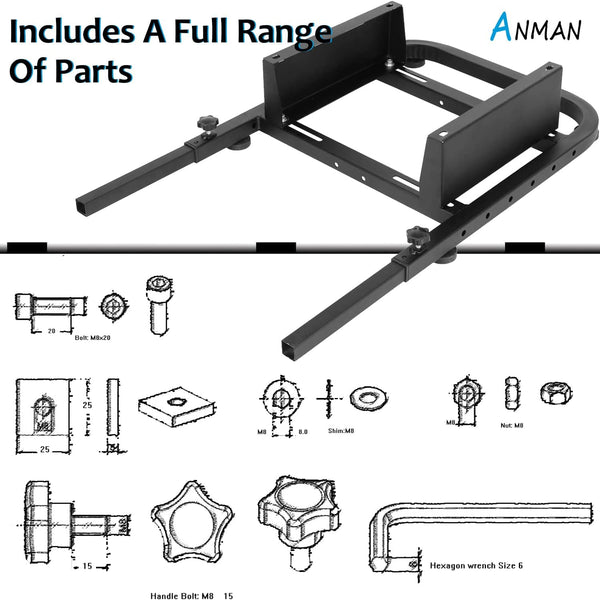 Anman Racing Simulator Cockpit with Black Seat Fit for Minneer Dardoo Flight Sim Game Chair with Neck Pillow Lumbar and Seat Belt Drilling Support for DIY(Not Included Wheel Shifter Pedal)