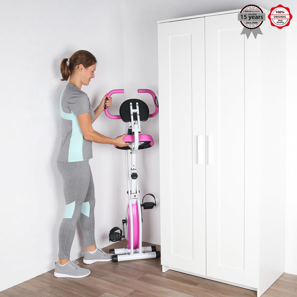 Ultrasport F-Bike Folding Exercise Bike 286 lbs Capacity, Extra Silent with Relax Foam Seat I Exercise Bikes for Home Use, Exercise Bike Foldable, Indoor Bike, Stationary Bike