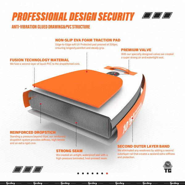 TIGERXBANG Stand Up Paddle Boards 10'6" x 32" x 6"丨10' x 31" x 6" with Premium SUP Board Accessories, Inflatable Paddle Boards for Adults/Kids Stand Up PaddleBoarding