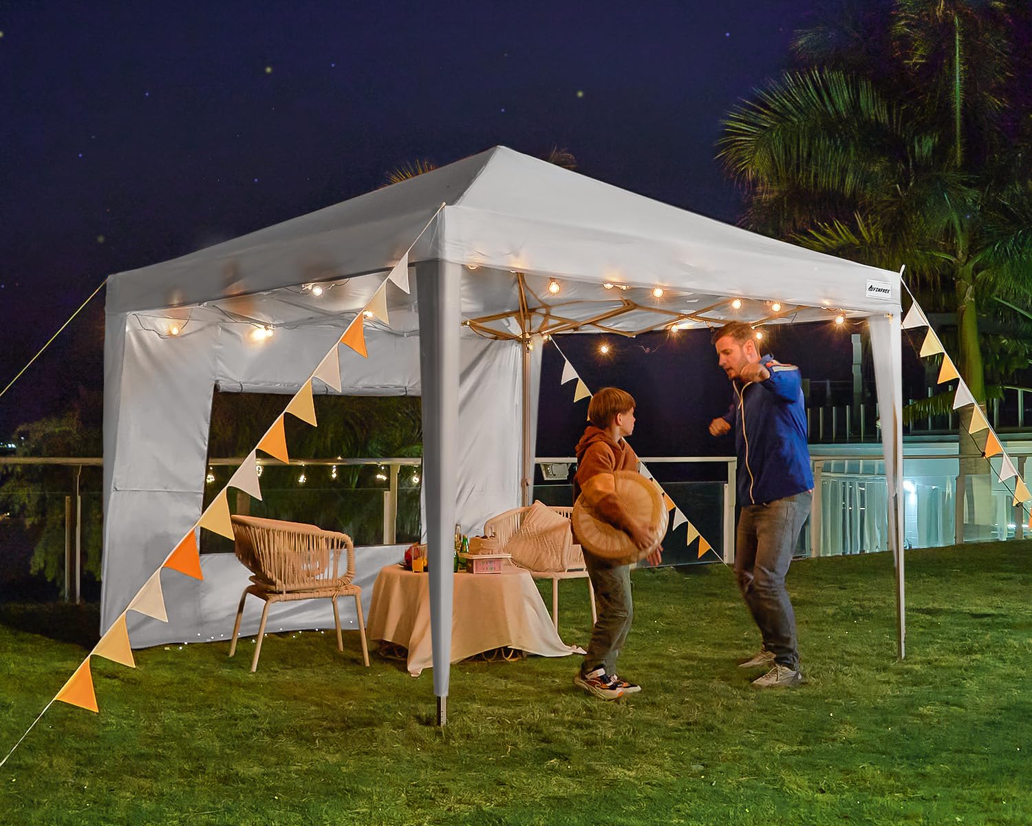 Quictent Pop Up Canopy Gazebo with Removable Sidewalls, Adjustable Height Event Shelter, 3x3m (10x10ft) Portable Tent for Garden Party, Camping, White