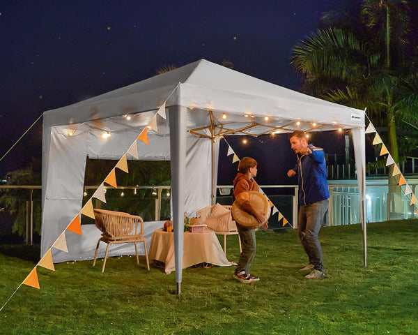 Quictent Pop Up Canopy Gazebo with Removable Sidewalls, Adjustable Height Event Shelter, 3x3m (10x10ft) Portable Tent for Garden Party, Camping, White