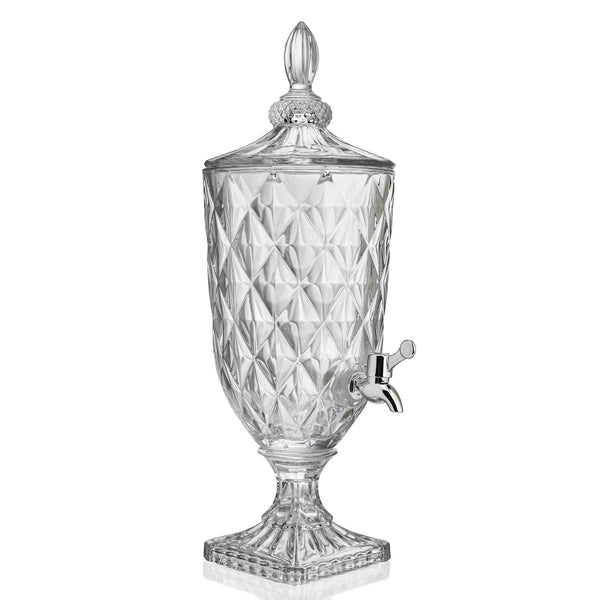 0.8 Galllon Glass Drink Dispenser for Parties with Spigot Glass Iced Beverage Dispenser with Lid Wide Mouth Beverage Server for Party Bar Wedding