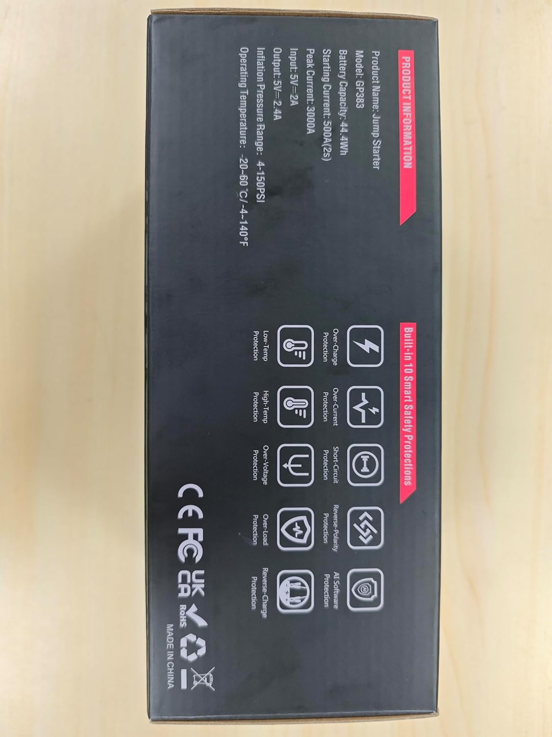 GREPRO 5-in-1 Jump Starter Power Pack with 150PSI Air Compressor (Up to 10.0L Gas,8.0L Diesel), Car Jump Starter for 12V Vehicle, 3000A Jump Pack with Digital Display, LED Flashlight